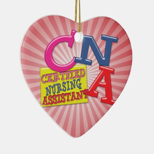 CNA WHIMSICAL LETTERS CERTIFIED NURSING ASSISTANT KERAMISCH ORNAMENT (Rechts)