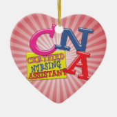 CNA WHIMSICAL LETTERS CERTIFIED NURSING ASSISTANT KERAMISCH ORNAMENT (Voorkant)