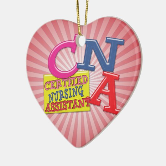 CNA WHIMSICAL LETTERS CERTIFIED NURSING ASSISTANT KERAMISCH ORNAMENT (Links)