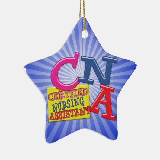 CNA WHIMSICAL LETTERS CERTIFIED NURSING ASSISTANT KERAMISCH ORNAMENT (Rechts)