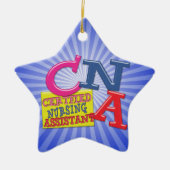 CNA WHIMSICAL LETTERS CERTIFIED NURSING ASSISTANT KERAMISCH ORNAMENT (Voorkant)