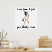 CNA Zombie Nurse, grappig Poster (Keuken)