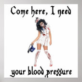 CNA Zombie Nurse, grappig Poster (Voorkant)