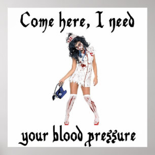CNA Zombie Nurse, grappig Poster