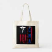 CNA Zurse USA Vlag Gecertificeerde verpleegassiste Tote Bag (Achterkant)