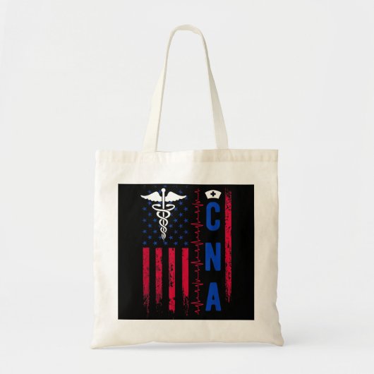 CNA Zurse USA Vlag Gecertificeerde verpleegassiste Tote Bag (Voorkant)