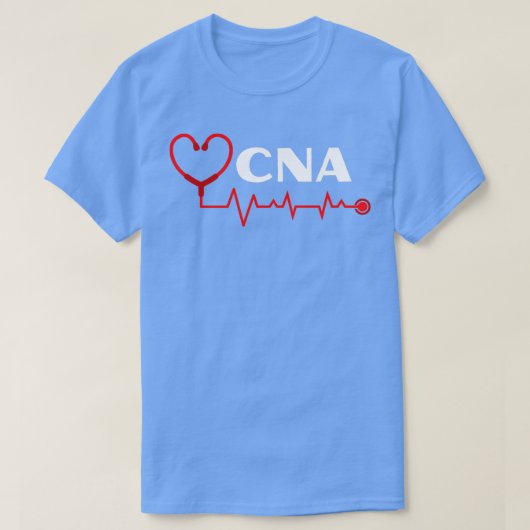 CNA Zuster Assistant met stethoscoophartslag T-shirt (Design voorkant)