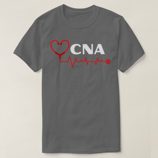 CNA Zuster Assistant met stethoscoophartslag T-shirt (Design voorkant)