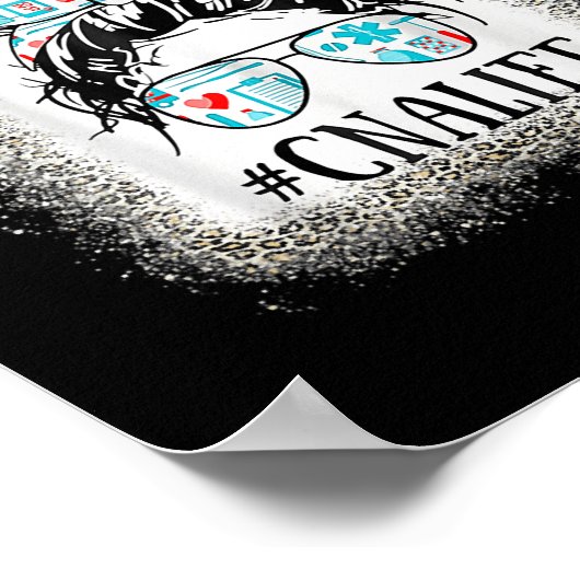 CNA Zuster Life Leopard Messy Bun Healthcare Life Poster (Hoek)