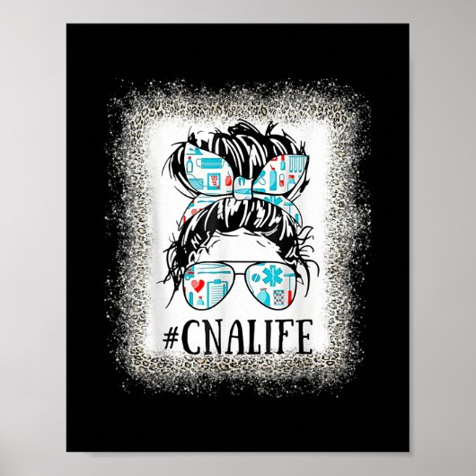 CNA Zuster Life Leopard Messy Bun Healthcare Life Poster (Voorkant)