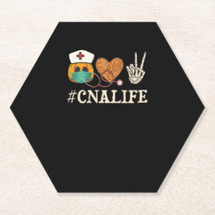 CNAlife Vrede Liefde CNA Halloween Verpleegster Po Kartonnen Onderzetters