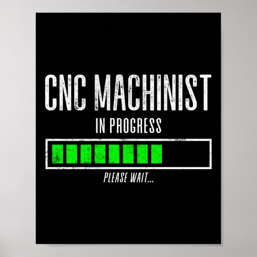 CNC-machine aan de gang. Wacht.. Poster (Voorkant)