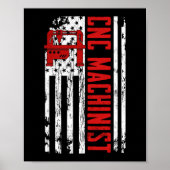 CNC Machinist American Flag Poster (Voorkant)