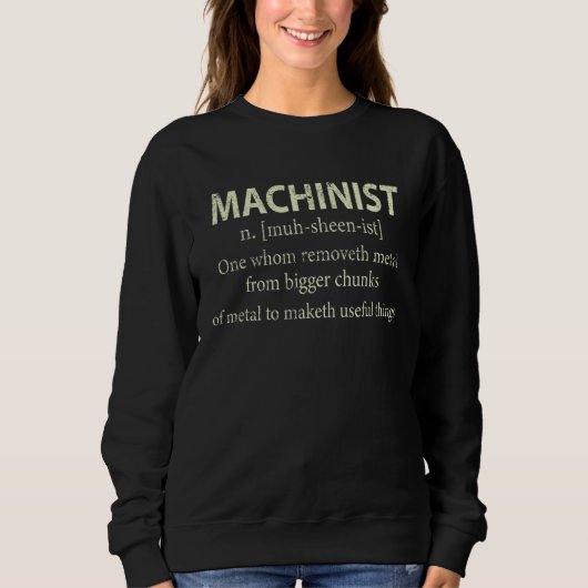 Cnc Machinist Definition Engineers Trui (Voorkant)