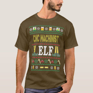 CNC Machinist Elf Funny kerstcadeau T-shirt