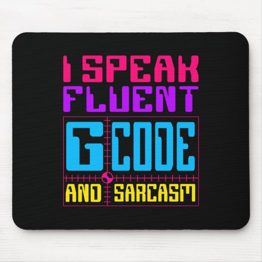 CNC Machinist Fluent G-code Sticker Muismat (Voorkant)