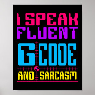 CNC Machinist Fluent G-code Sticker Poster