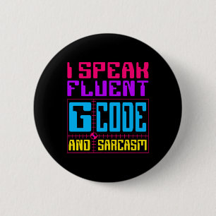 CNC Machinist Fluent G-code Sticker Ronde Button 5,7 Cm
