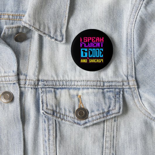 CNC Machinist Fluent G-code Sticker Ronde Button 5,7 Cm (In situ)