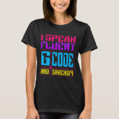 CNC Machinist Fluent G-code Sticker T-shirt (Voorkant)