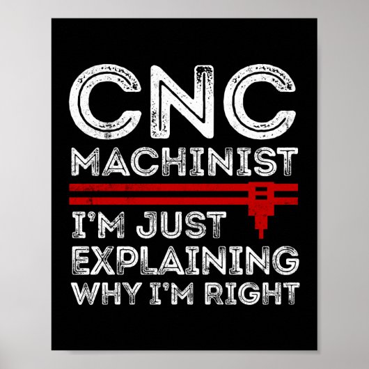 CNC-machinist Ik leg uit waarom ik gelijk heb Poster (Voorkant)