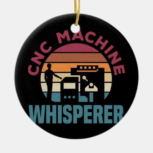 Cnc Machinist metaalbewerker die CNC-machine bewer Keramisch Ornament (Voorkant)