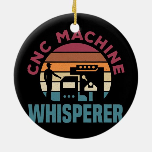 Cnc Machinist metaalbewerker die CNC-machine bewer Keramisch Ornament (Achterkant)