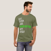 CNC Operator Machinist Funny Green Button T-shirt (Voorkant volledig)