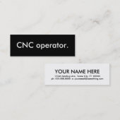 cnc-operator. mini visitekaartje (Voorkant / Achterkant)