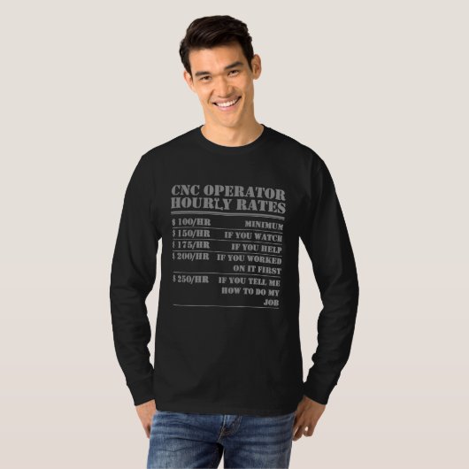 Cnc Operator regates Machinist Programmer Lab T-shirt (Voorkant volledig)
