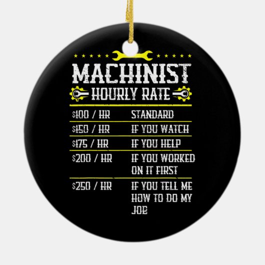 Cncc-machinist met uursnelheid keramisch ornament (Achterkant)