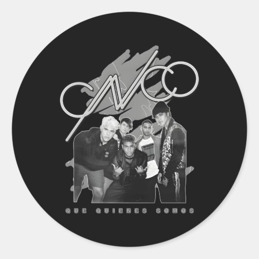 CNCO Officiële Black White Album Foto Ronde Sticker (Voorkant)