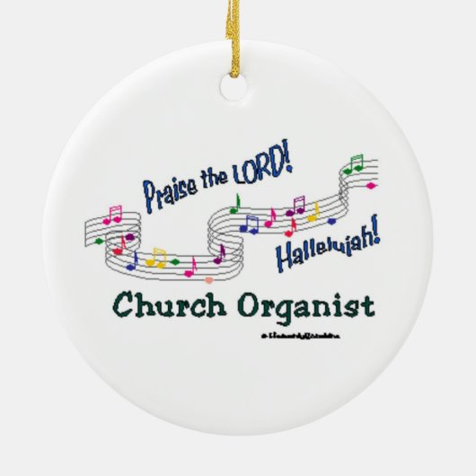 Cnotes Church Organist Keramisch Ornament (Achterkant)