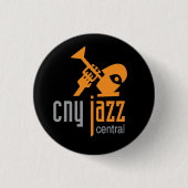 CNY Jazz Lapel Pin - zwart Ronde Button 3,2 Cm (Voorkant)