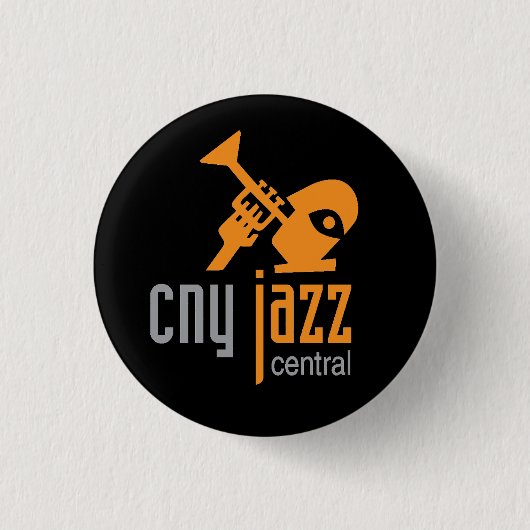 CNY Jazz Lapel Pin - zwart Ronde Button 3,2 Cm (Voorkant)