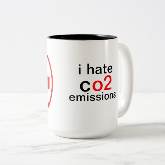co2 - emissies tweekleurige koffiemok (Voorkant rechts)