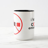co2 - emissies tweekleurige koffiemok (Center)