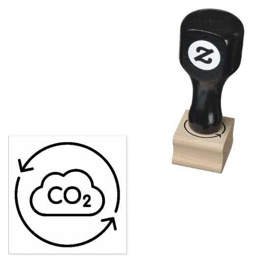 CO2 hele wereld fietsen Rubberstempel (Gestempeld)
