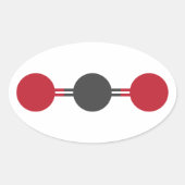 CO2-moleculaire structuur Ovale Sticker (Voorkant)