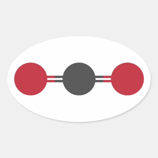 CO2-moleculaire structuur Ovale Sticker (Voorkant)