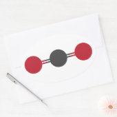 CO2-moleculaire structuur Ovale Sticker (Envelop)