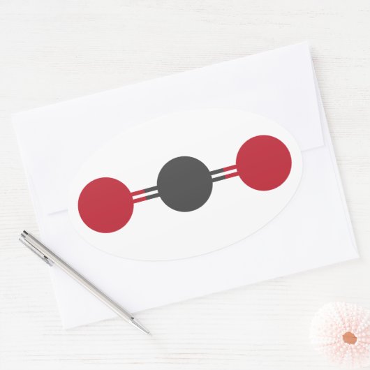 CO2-moleculaire structuur Ovale Sticker (Envelop)