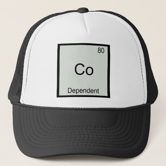 Co - Afhankelijke Grappige Chemie Element Symbool  Trucker Pet (Voorkant)