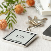 Co - Afhankelijke Grappige Chemie Elementsymbool T Sleutelhanger (Zijkant)