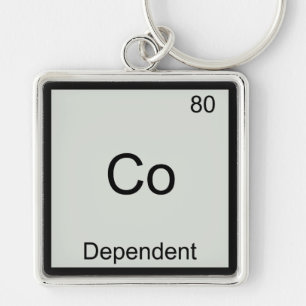 Co - Afhankelijke Grappige Chemie Elementsymbool T Sleutelhanger