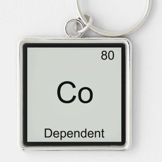 Co - Afhankelijke Grappige Chemie Elementsymbool T Sleutelhanger (Voorkant)