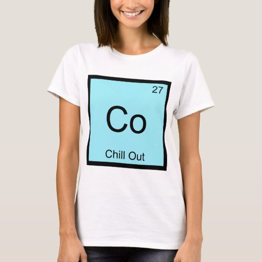 Co - Chille T-Shirt met Grappig Chemie Element Sym (Voorkant)