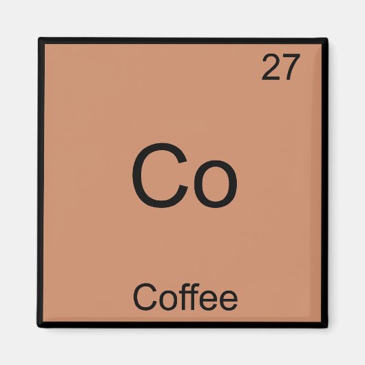 Co - Coffee Scheikunde Element Symbool Grappig Magneet (Voorkant)