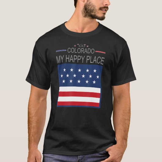 CO Colorado Mijn gelukkige Amerikaanse vlag T-shirt (Voorkant)