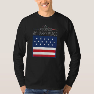 CO Colorado Mijn gelukkige Amerikaanse vlag T-shirt